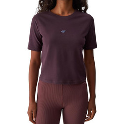 4F Γυναικείο Αθλητικό Crop Top Σοκολατί 4FWAW24TTSHF1701-50S