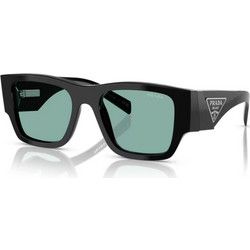 Prada PR10ZS 16K40K Ανδρικά Γυαλιά Ηλίου Τετράγωνα Κοκάλινα Μαύρα με Πράσινο Φακό