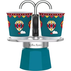 Bialetti Mini Express Winter Wonderland Μπρίκι Espresso 2Cups Μπλε