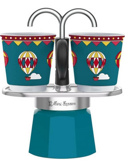 Bialetti Mini Express Winter Wonderland Μπρίκι Espresso 2Cups Μπλε