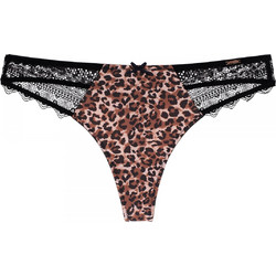 Dorina Zena Γυναικείο String με Δαντέλα Καφέ Μαύρο D001567MI033-CO0029