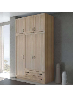 Savvidis Τρίφυλλη Ντουλάπα Ρούχων με Πατάρι Latte 152x60x233cm