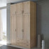 Savvidis Τρίφυλλη Ντουλάπα Ρούχων με Πατάρι Latte 152x60x233cm