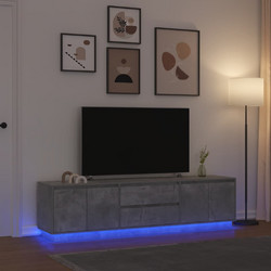 vidaXL Έπιπλο Τηλεόρασης Ξύλινο Γκρι με Φωτισμό Led Μ193.5xΠ41xΥ50cm 3328438