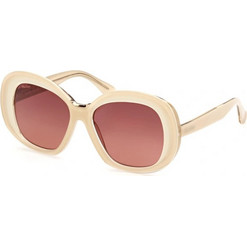 Max Mara MM0087-25F Γυναικεία Γυαλιά Ηλίου Οβάλ Κοκάλινα Λευκά με Καφέ Φακό