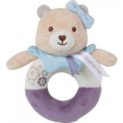 Bebe Stars Teddy Flower Υφασμάτινη Κουδουνίστρα Κρίκος για Νεογέννητα