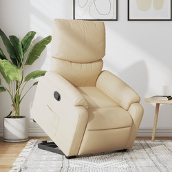 vidaXL Πολυθρόνα με Υποπόδιο Ανακλινόμενη Nude 3204833