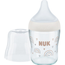 Nuk Perfect Match Rainbow Πλαστικό Μπιμπερό με Θηλή Σιλικόνης κατά των Κολικών 0+ Μηνών Beige 150ml
