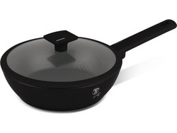 Berlinger Haus Matte Black Collection Wok Αλουμινίου Αντικολλητικό Titanium Επίστρωση με Καπάκι 24cm BH-8179