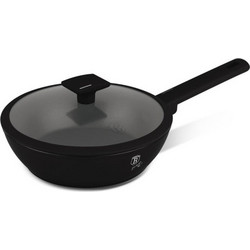 Berlinger Haus Matte Black Collection Wok Αλουμινίου Αντικολλητικό Titanium Επίστρωση με Καπάκι 24cm BH-8179