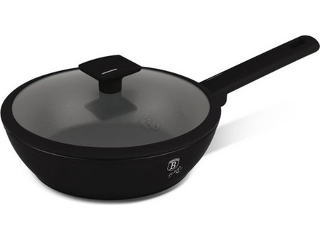 Berlinger Haus Matte Black Collection Wok Αλουμινίου Αντικολλητικό Titanium Επίστρωση με Καπάκι 24cm BH-8179