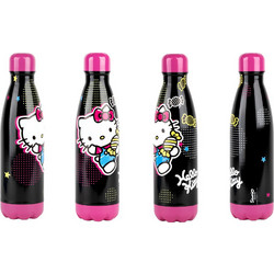 Konix Hello Kitty Candies Παιδικό Παγούρι Θερμός Ανοξείδωτο BPA Free Μαύρο Φούξια 500ml