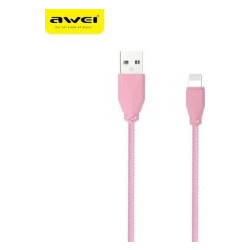 Awei CL-981 Braided USB-A to Lightning Cable 1m Pink GK66179