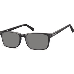 Sunoptic SS-CP15055 Ανδρικά Γυαλιά Ηλίου Τετράγωνα Κοκάλινα Μαύρα με Μαύρο Φακό