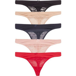 Norddiva OLINA Βαμβακερά Γυναικεία String με Δαντέλα Multipack