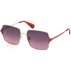 Max & Co MO0072 28B Γυναικεία Γυαλιά Ηλίου Τετράγωνα Μεταλλικά Κόκκινο με Μαύρο Degradee Φακό