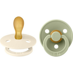 BIBS Colour Symmetrical Ορθοδοντικές Πιπίλες Καουτσούκ 0m+ Ivory Sage 2τμχ