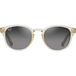Maui Jim Hiehie 636-21 Ανδρικά Γυαλιά Ηλίου Στρογγυλά Κοκάλινα Διαφανή με Μαύρο Φακό