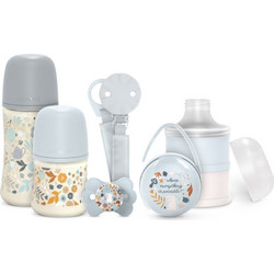 Suavinex Wonderland SX Pro Physiological Σετ Πλαστικά Μπιμπερό με Θηλή Σιλικόνης κατά των Κολικών 0-6m Light Blue