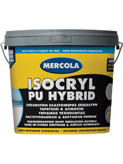 Mercola Isocryl PU Hybrid r Επαλειφόμενο Πολυουρεθανικό Μονωτικό Ταράτσας Λευκό 10lt
