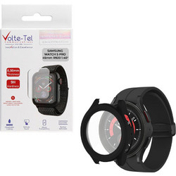 Volte-Tel Πλαστική Θήκη Tempered Glass για Samsung Galaxy Watch 5 Pro 45mm Μαύρη