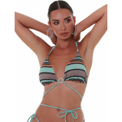Bluepoint Candy Stripes Bikini Top Τριγωνάκι με Ενίσχυση Τιρκουάζ 25066006-09
