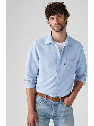 Levi's Ανδρικό Πουκάμισο Βαμβακερό Μακρυμάνικο Κανονική Γραμμή Γαλάζιο 85746-0182