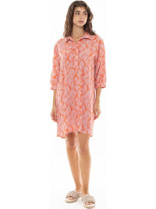 Pink Label Mini Καθημερινό Φόρεμα Σεμιζιέ Μεταξωτό Πορτοκαλί B374