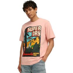 Superdry Travel Postcard Ανδρικό Αθλητικό T-Shirt Ροζ M1012187A-MDM