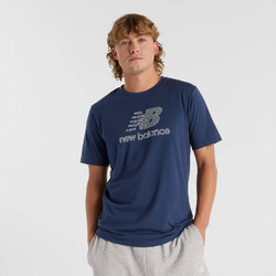 New Balance Heathertech Ανδρικό Αθλητικό T-Shirt Πετρόλ MT51003-NVY