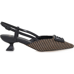 Exe ALEXIA -257 Γόβες Slingback με Λεπτό Χαμηλό Τακούνι Καφέ Μαύρες U4700752273T
