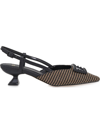 Exe ALEXIA -257 Γόβες Slingback με Λεπτό Χαμηλό Τακούνι Καφέ Μαύρες U4700752273T