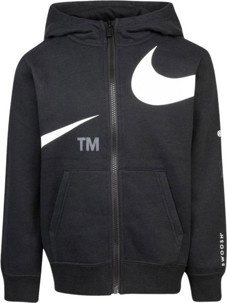 Nike Παιδική Ζακέτα Φούτερ με Κουκούλα και Φερμουάρ Μαύρη 86I159-023