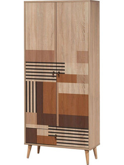 Hanah Home Δίφυλλη Ντουλάπα Ρούχων City Gardrop Colorblock Πολύχρωμη 80x45x190cm 863SPH4249