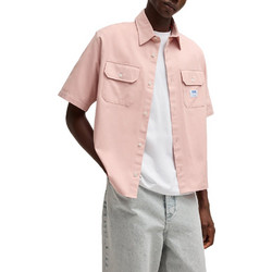 Hugo Ανδρικό Πουκάμισο Βαμβακερό Κοντομάνικο Overshirt Ροζ 50517871