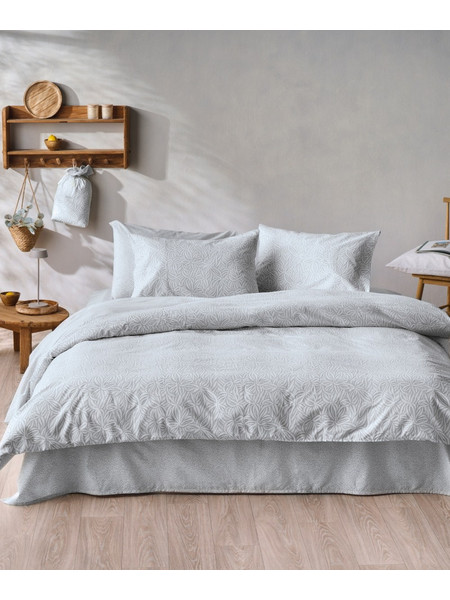 Kentia Σετ Σεντόνια Υπέρδιπλα Βαμβακερά 240x270 Posidonia 22 Grey