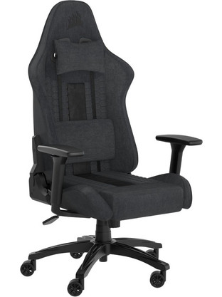 Corsair TC100 Relaxed Καρέκλα Gaming Υφασμάτινη με Ρυθμιζόμενα Μπράτσα Μαύρη Γκρι CF-9010052-WW