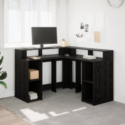 vidaXL Γωνιακό Γραφείο Ξύλινο με Βιβλιοθήκη 133x130x91cm 3365617