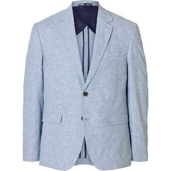 Selected Καλοκαιρινό Ανδρικό Blazer Λινό με Κανονική Εφαρμογή Μπλε 16093870