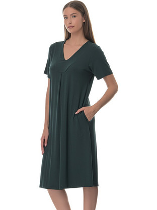 PNN Nightwear Midi Καλοκαιρινό Καθημερινό Φόρεμα Κυπαρισσί 0233-0002-3
