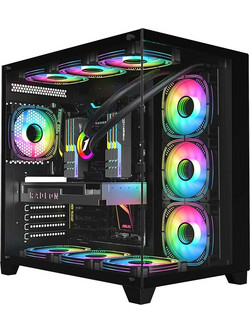 1stPlayer Megaview MV8 Black Gaming Midi Tower Κουτί Υπολογιστή με Πλαϊνό Παράθυρο