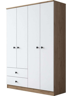 Hanah Home Τετράφυλλη Ντουλάπα Ρούχων Oak 120x42.5x170cm 893RAN4544