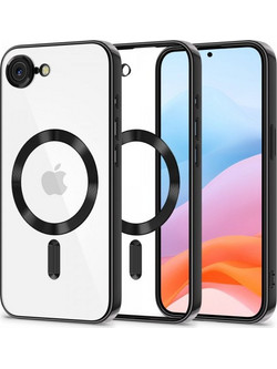 Tech-Protect MagFlex Back Cover Shiny Black/Clear (iPhone 16e)