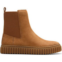 Clarks Παιδικά Μποτάκια Καφέ Suede Chelsea με Φερμουάρ 26179049