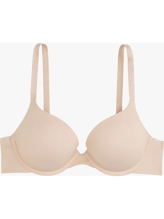 Tommy Hilfiger Σουτιέν για Βαθύ Ντεκολτέ Push Up με Μπανέλα Εκρού UW0UW05211-TRY