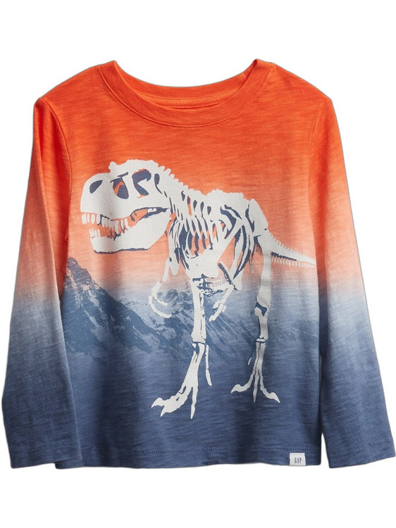 Gap Παιδικό T-Shirt Μακρυμάνικο Πορτοκαλί Γκρι 649651000