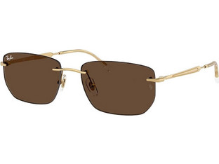 Ray-Ban RB3768 00173 Γυναικεία Γυαλιά Ηλίου Τετράγωνα Μεταλλικά Χρυσά με Καφέ Φακό