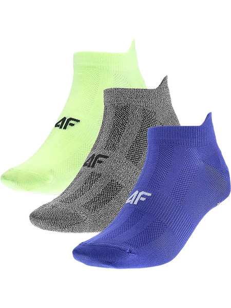 4F Ανδρικές Κάλτσες Κοντές Lime Royal Blue Ανθρακί 3Pack 4FWMM00UFSOM137-96S