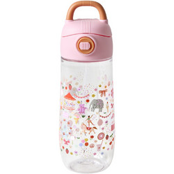 Rice Fun Fair Print Παιδικό Παγούρι Πλαστικό Διαφανές Ροζ 550ml