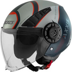 Axxis Metro S Techno B2 Gloss Grey Red Κράνος Μηχανής Jet 1200gr